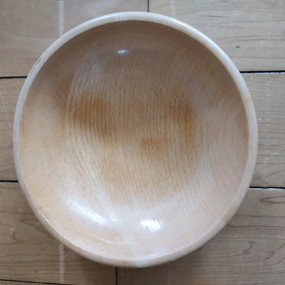 Japanese Mid Century Natural Wood Serving Bowl Set - Picture 7 of 11